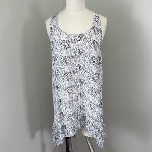 ONLY Long Tank top with Ruffle Trim, Racerback, Sharkbite Hem Size M